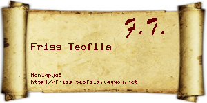 Friss Teofila névjegykártya